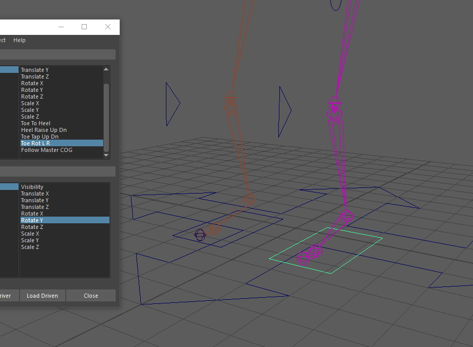 created and hooked up left foot controls